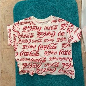 Coco cola read and white t shirt
